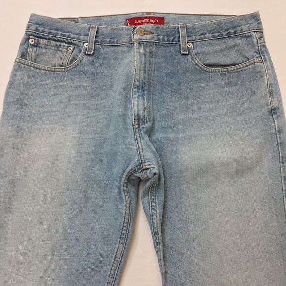 90's LEVIS 527 Jeans Men 36x30 Boot Light Wash Blue Distressed Denim Cowboy - Picture 3 of 16